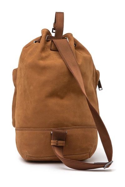 Shop Hugo Boss Chicago Leather Backpack In Beige/khaki