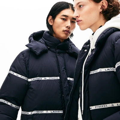 Lacoste Unisex X Pyrenex Lightweight Puffer Coat In Navy Blue
