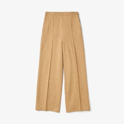 Shop Lacoste Women's Fashion Show Wide Leg Wool Pants In Light Brown