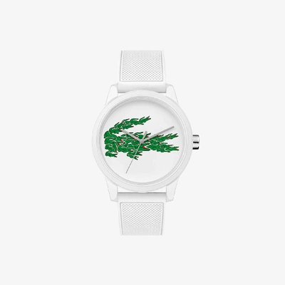 Shop Lacoste Men's  12.12 Watch With White Silicone Petit Piquã© Strap - One Size