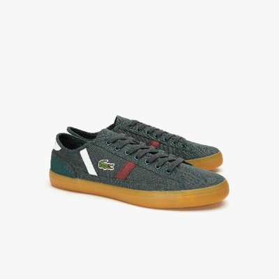 Shop Lacoste Men's Sideline Canvas And Two-tone Leather Sneakers - 11 In Green