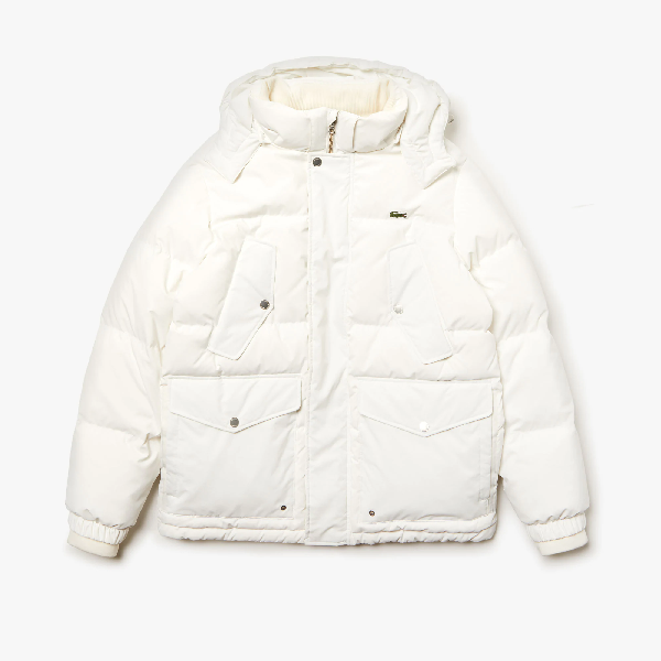 white lacoste coat