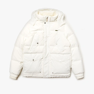 Lacoste Men's Detachable Hood Water-resistant Quilted Jacket In White |  ModeSens