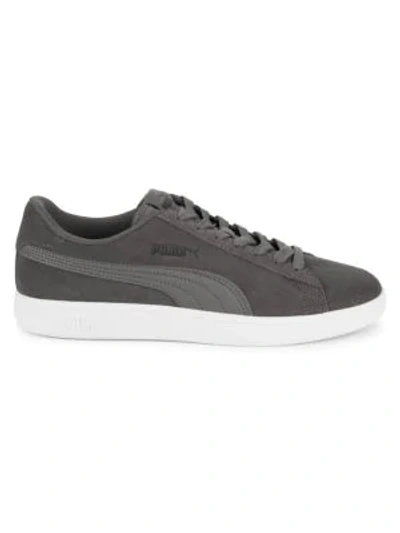 Shop Puma Smash Suede Low-top Sneakers In Grey