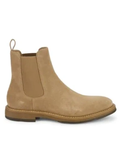 Shop Saks Fifth Avenue Roma Suede Chelsea Boots In Sand