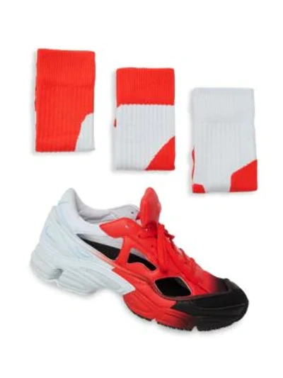 Shop Adidas Originals 2-piece Rs Replicant Ozweego Sneakers & 3-pair Sock Set In Red