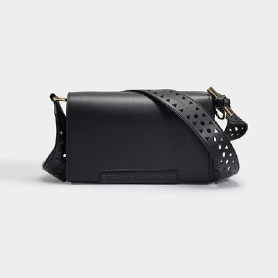 Shop Stella Mccartney Flo Sm Flap Shoulder Bag In Black