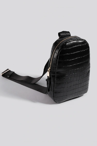Shop Na-kd One Strap Sling Bag - Black In Black Croco