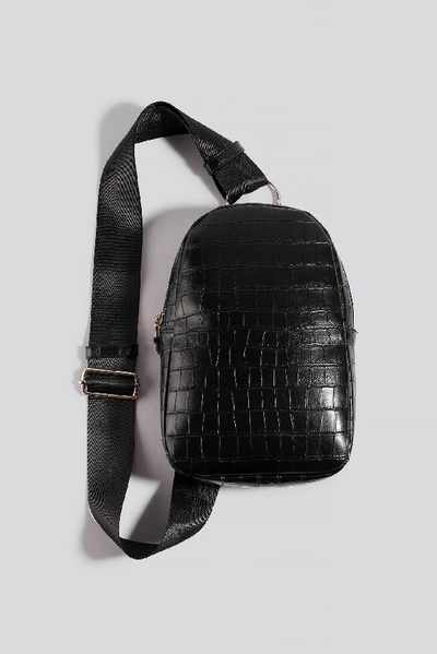 Shop Na-kd One Strap Sling Bag - Black In Black Croco