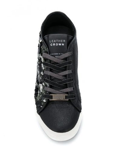 Shop Leather Crown Leather Sneaker In Black