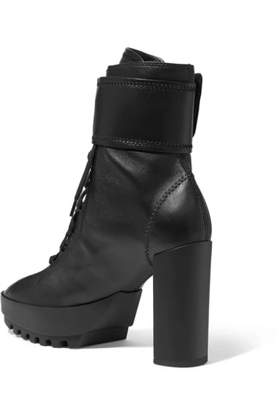 Shop Off-white Logo-print Leather Ankle Boots In Black