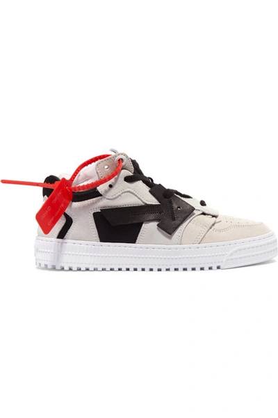 Shop Off-white Suede And Leather Low-top Sneakers In White