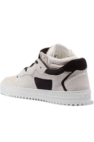 Shop Off-white Suede And Leather Low-top Sneakers In White