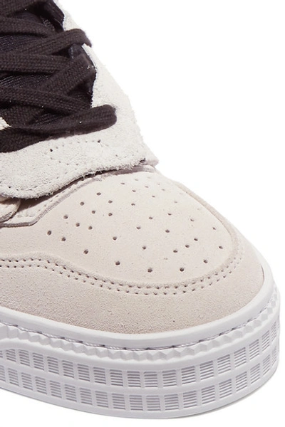 Shop Off-white Suede And Leather Low-top Sneakers In White