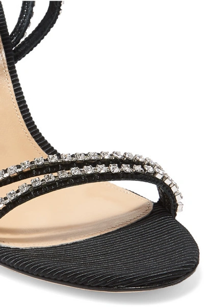 Shop Sergio Rossi Crystal-embellished Faille Sandals In Black