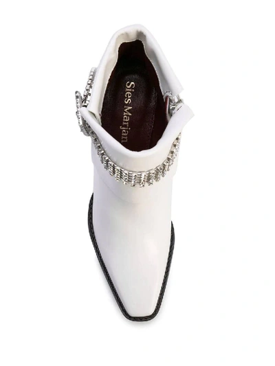 Shop Sies Marjan White Embellished Ankle Boot