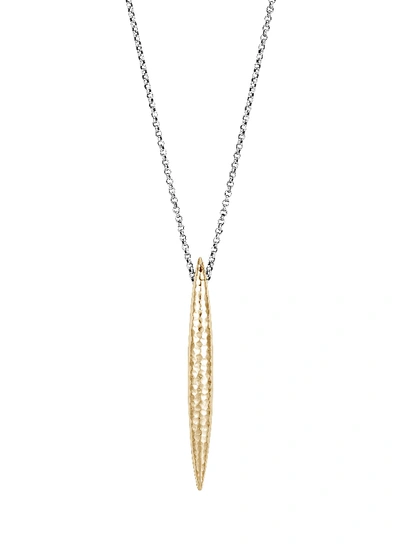 Shop John Hardy Classic Chain' 18k Gold Silver Spear Pendant Necklace