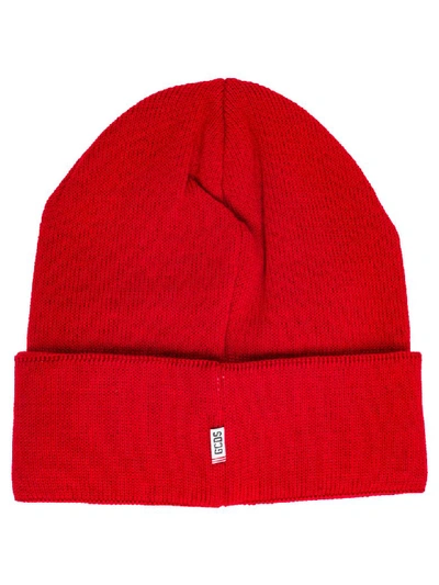 Shop Gcds Wool Beanie Hat In Rosso