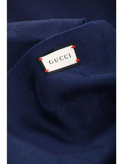 Shop Gucci Wool Scarf In Blu