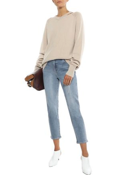 Shop J Brand Ruby Cropped Faded High-rise Slim-leg Jeans In Mid Denim