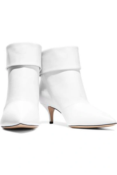 Shop Paul Andrew Woman Banner Leather Ankle Boots White