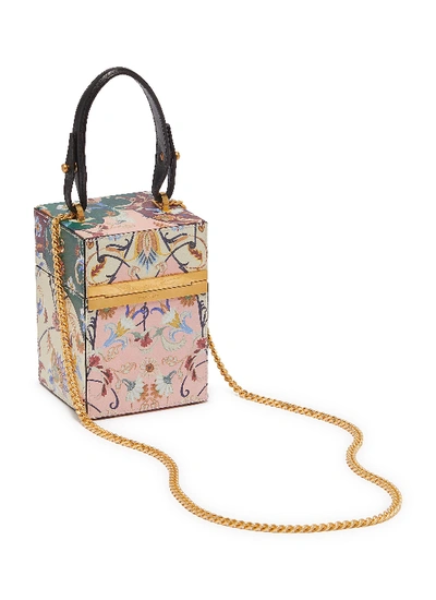 Shop Oscar De La Renta 'alibi' Mini Floral Box Bag