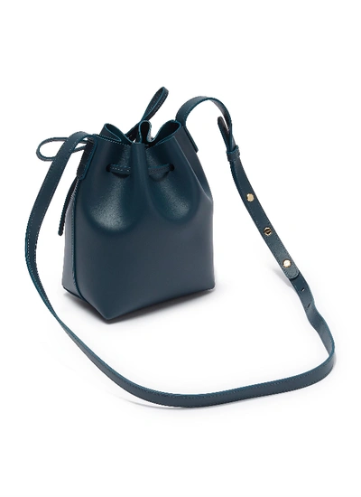 Shop Mansur Gavriel 'mini Mini' Leather Bucket Bag In Blu
