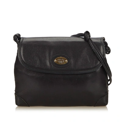 Shop Gucci Leather Crossbody Bag In Black