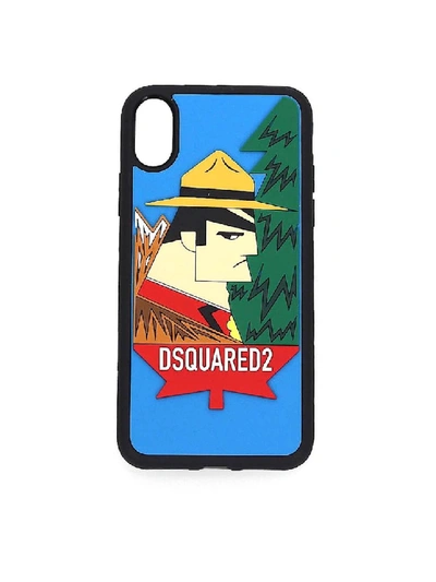Shop Dsquared2 Iphone X Logo Rubber Cover In Blue