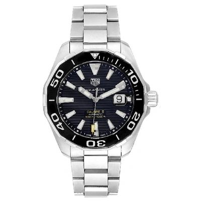 Shop Tag Heuer Aquaracer Calibre 5 Steel Mens Watch Way201a Box Card In Not Applicable