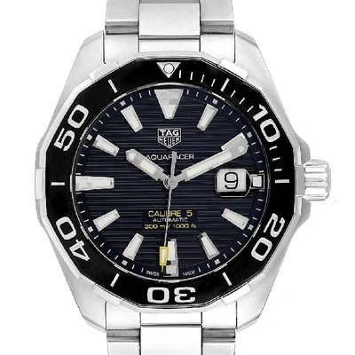 Shop Tag Heuer Aquaracer Calibre 5 Steel Mens Watch Way201a Box Card In Not Applicable