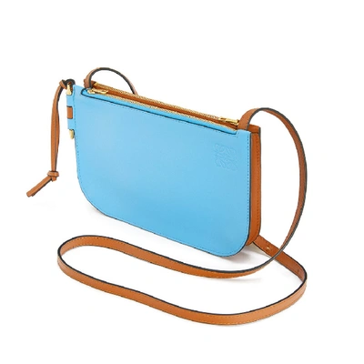 Shop Loewe Gate Leather Pouch In Blue