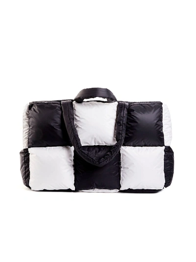 Shop Off-white Oversized Puffy Nylon Shopper Black & White