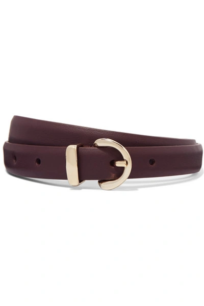 Shop Anderson's Leather Belt In Burgundy