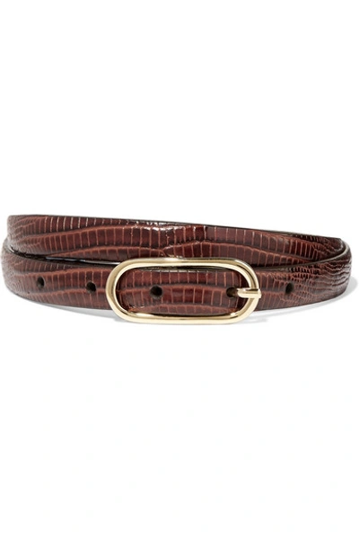 Shop Anderson's Lizard-effect Leather Belt In Brown