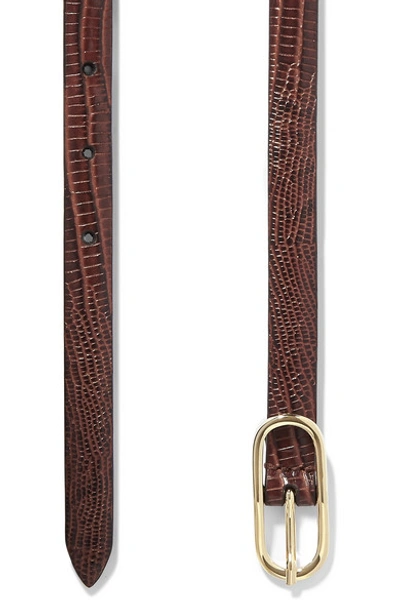 Shop Anderson's Lizard-effect Leather Belt In Brown