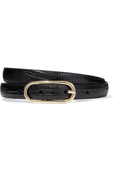 Shop Anderson's Lizard-effect Leather Belt In Black