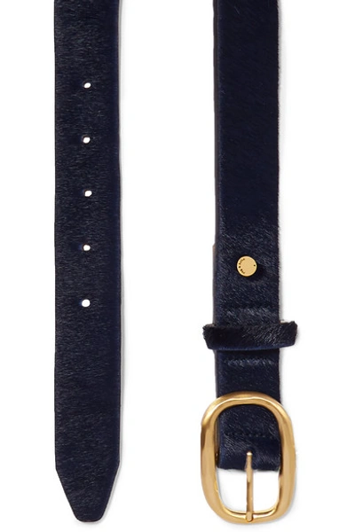 Shop Rag & Bone Wingman Chain-embellished Calf Hair Belt In Navy