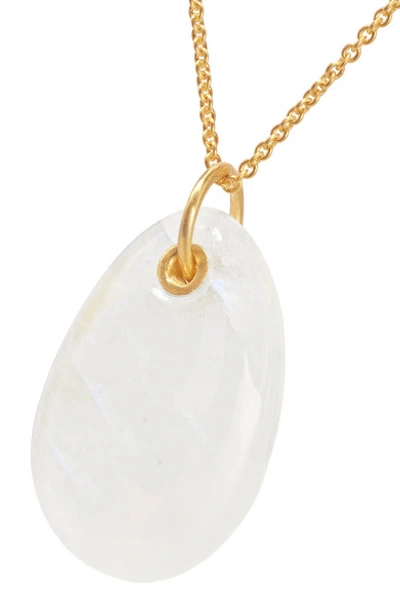 Shop Pippa Small 18-karat Gold Moonstone Necklace