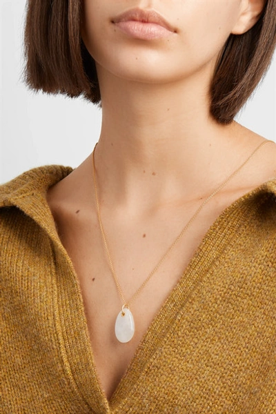 Shop Pippa Small 18-karat Gold Moonstone Necklace