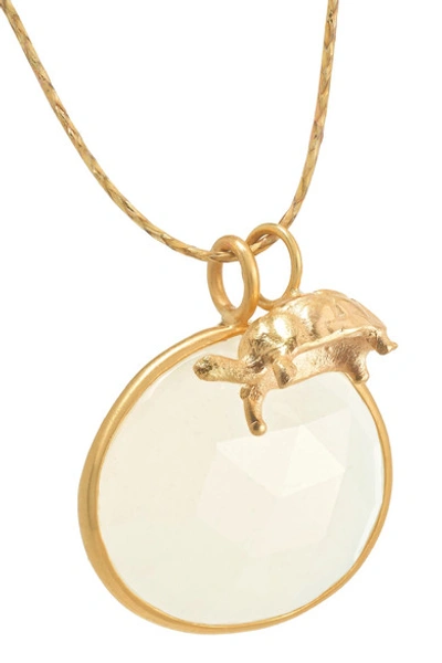 Shop Pippa Small 18-karat Gold Moonstone Necklace