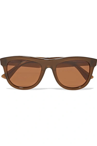 Shop Bottega Veneta D-frame Acetate Sunglasses In Brown