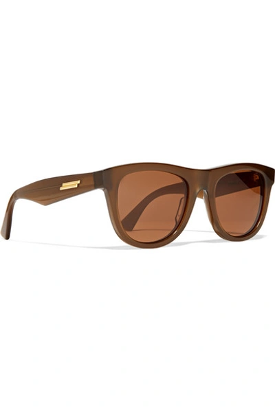 Shop Bottega Veneta D-frame Acetate Sunglasses In Brown