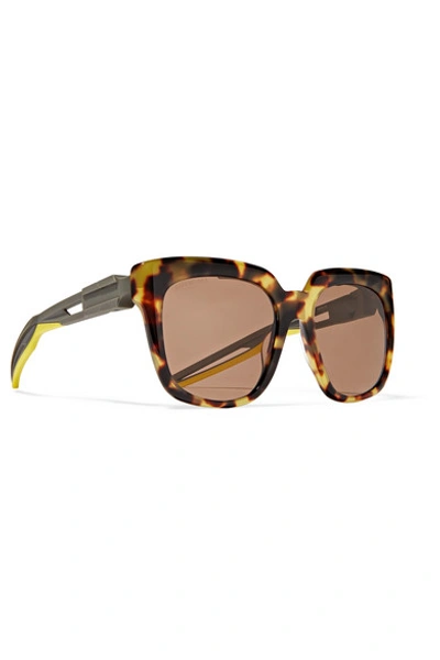 Shop Balenciaga Hybrid Oversized Cat-eye Acetate Sunglasses In Tortoiseshell