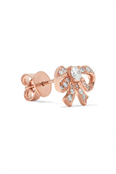 Shop Anita Ko Bow 18-karat Rose Gold Diamond Earrings