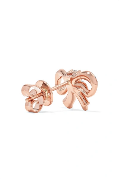Shop Anita Ko Bow 18-karat Rose Gold Diamond Earrings