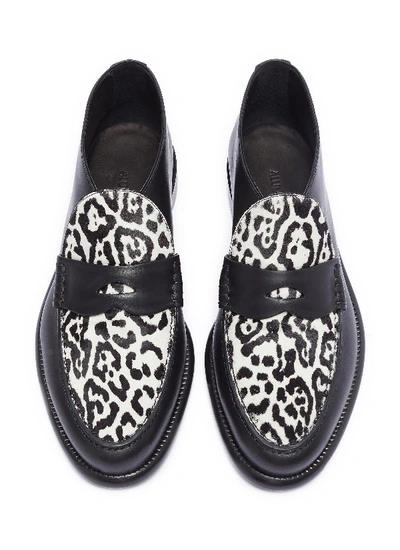 Shop Alumnae Leopard Print Panel Leather Ankle Boots