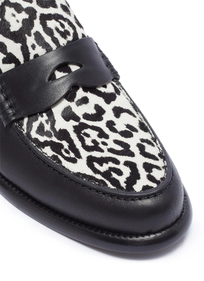 Shop Alumnae Leopard Print Panel Leather Ankle Boots
