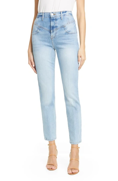 Shop Frame V-yoke Straight Leg Jeans In Bianca