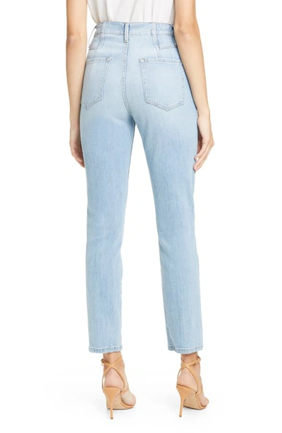 Shop Frame V-yoke Straight Leg Jeans In Bianca